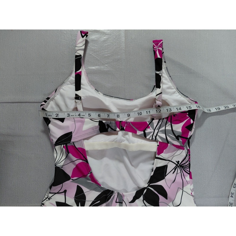 Catalina One Piece Tank Swimsuit Women's LG 12/14 Built in Bra Scoop Neck - Picture 10 of 12